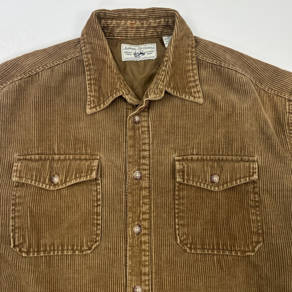 Vintage 90s GAP Quilted Lined Corduroy Shacket Chestnut Shirt Jacket Y2K Preppy - Picture 3 of 15